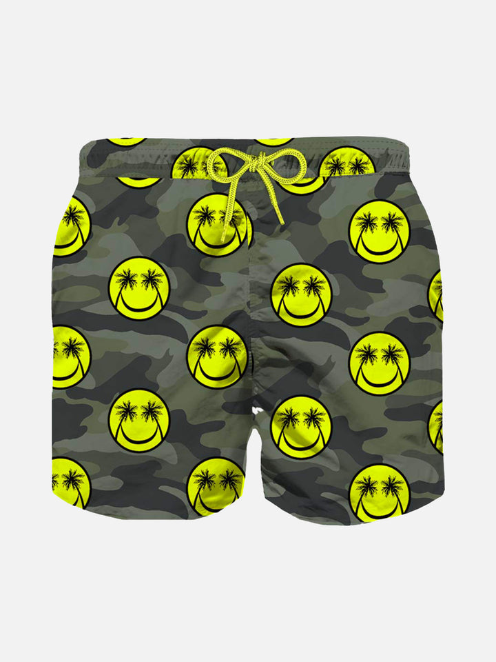 Boy swim shorts with smiley print - MC2 Saint Barth