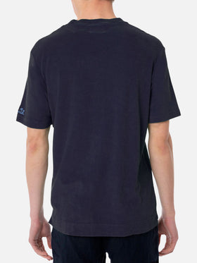 Man blue navy terry t-shirt with pocket - MC2 Saint Barth