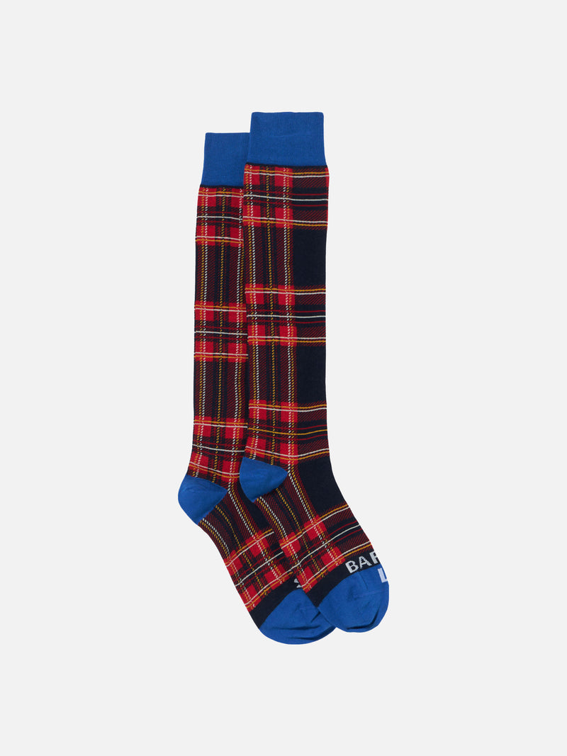 Lange Herrensocken mit Tartan-Print