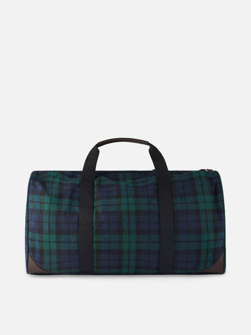 Travel bag with tartan print