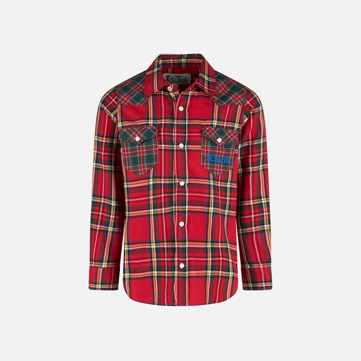 Boy shirt with tartan print - MC2 Saint Barth