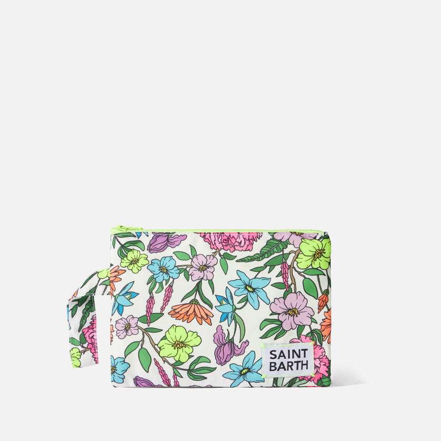 Mc2 Saint Barth Pochette Pareasy in nylon con stampa fiori