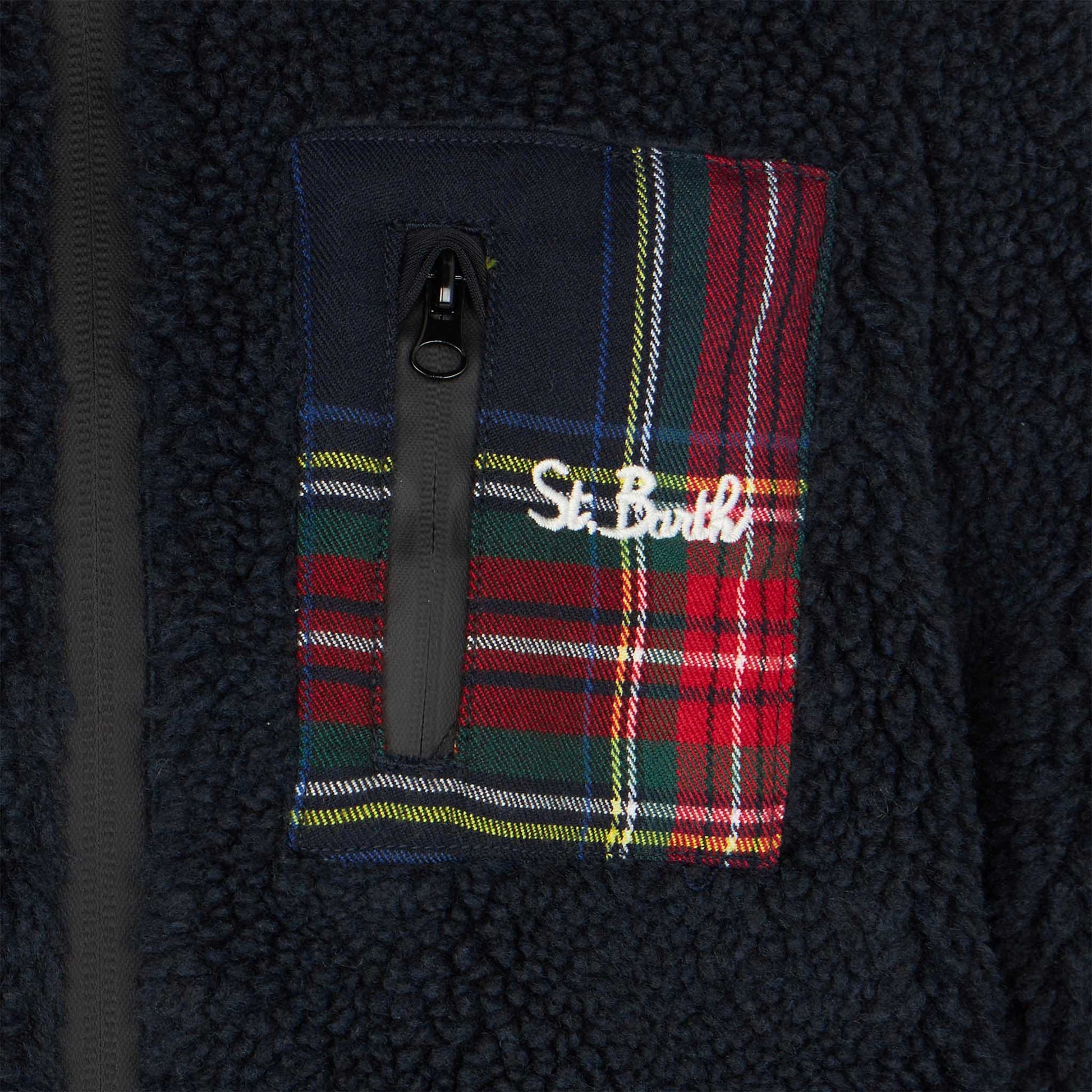 Kid sherpa jacket with pocket and St. Barth embroidery - MC2 Saint Barth