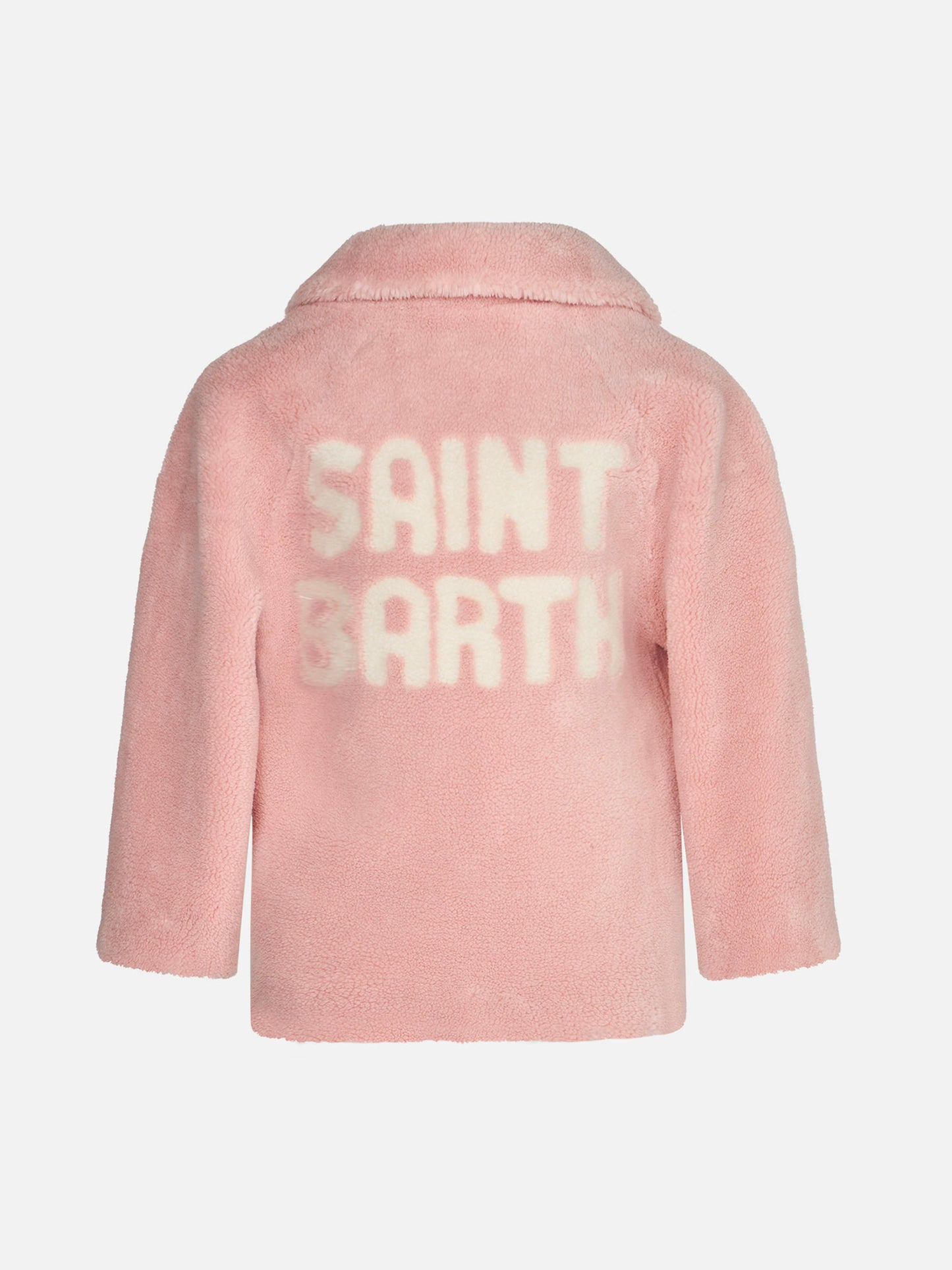 Girl coat pink teddy fabric - MC2 Saint Barth