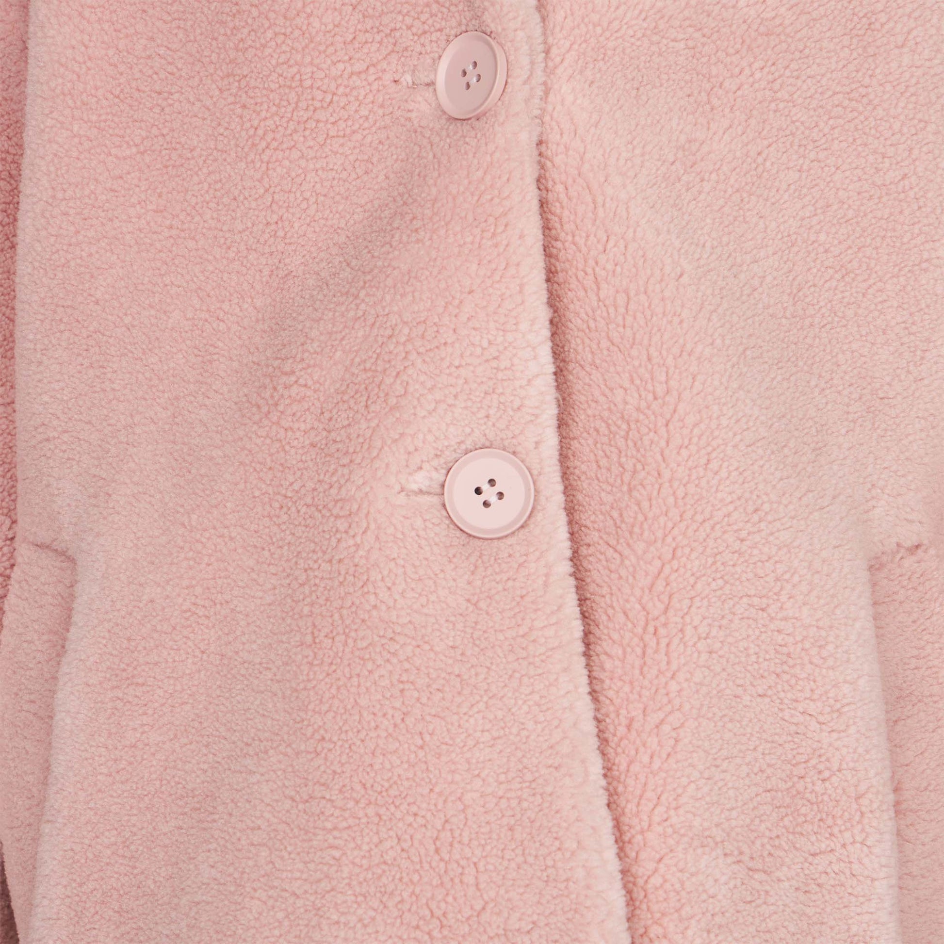 Girl coat pink teddy fabric - MC2 Saint Barth