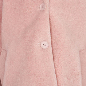Girl coat pink teddy fabric - MC2 Saint Barth