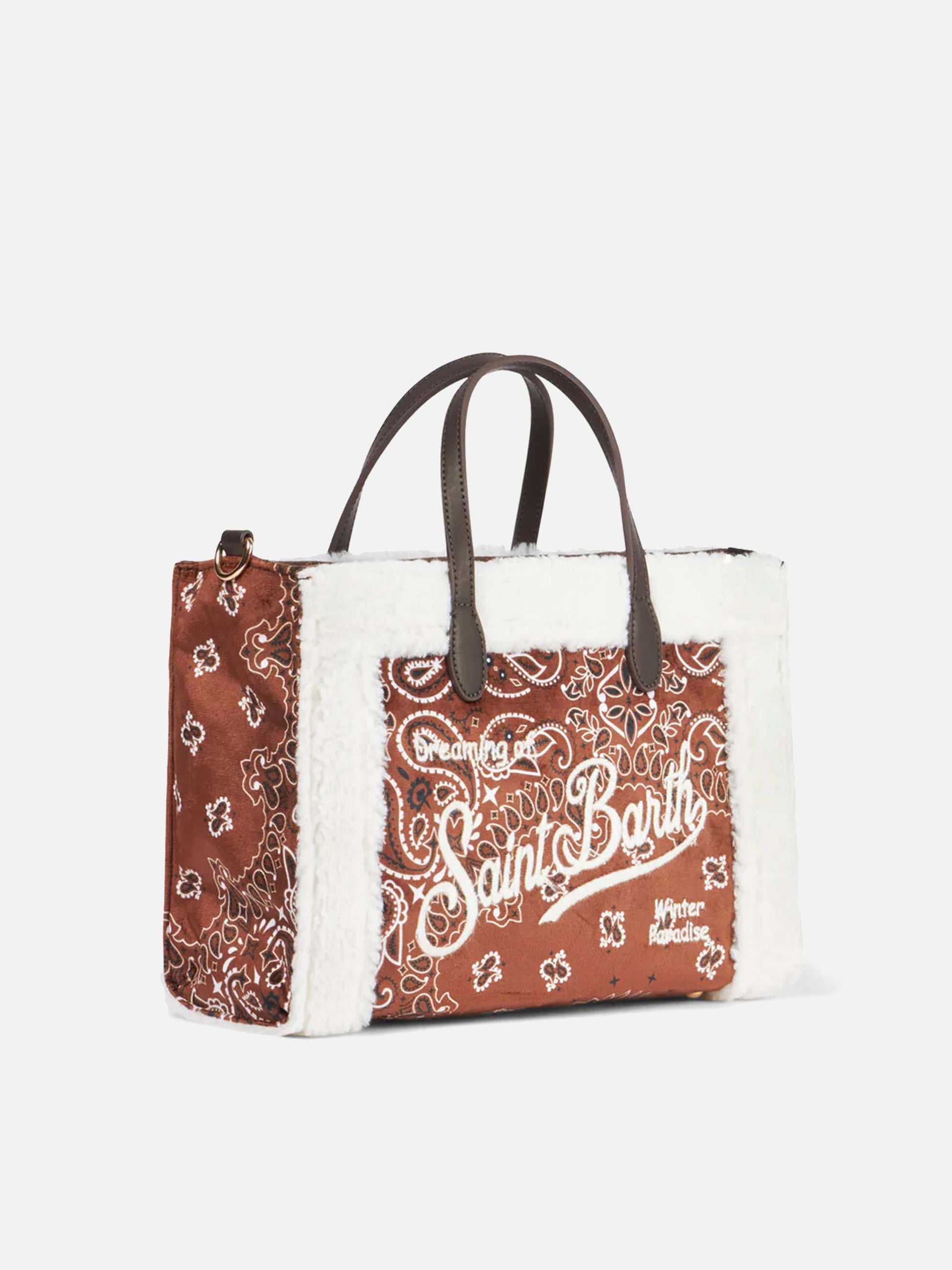Vivian handbag with bandanna print and sherpa details - MC2 Saint Barth