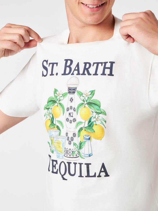 Mc2 Saint Barth T-shirt da uomo in cotone pesante con stampa Tequila