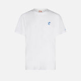 Weißes Frottee-T-Shirt für Herren mit Tasche