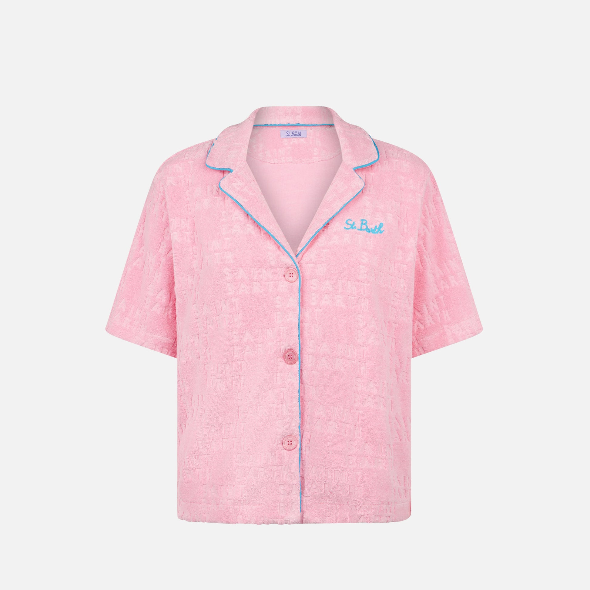 Woman terry embossed shirt with piping - MC2 Saint Barth