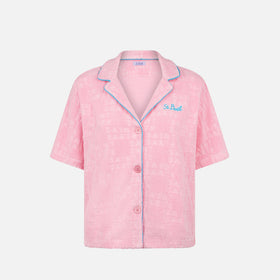Woman terry embossed shirt with piping - MC2 Saint Barth