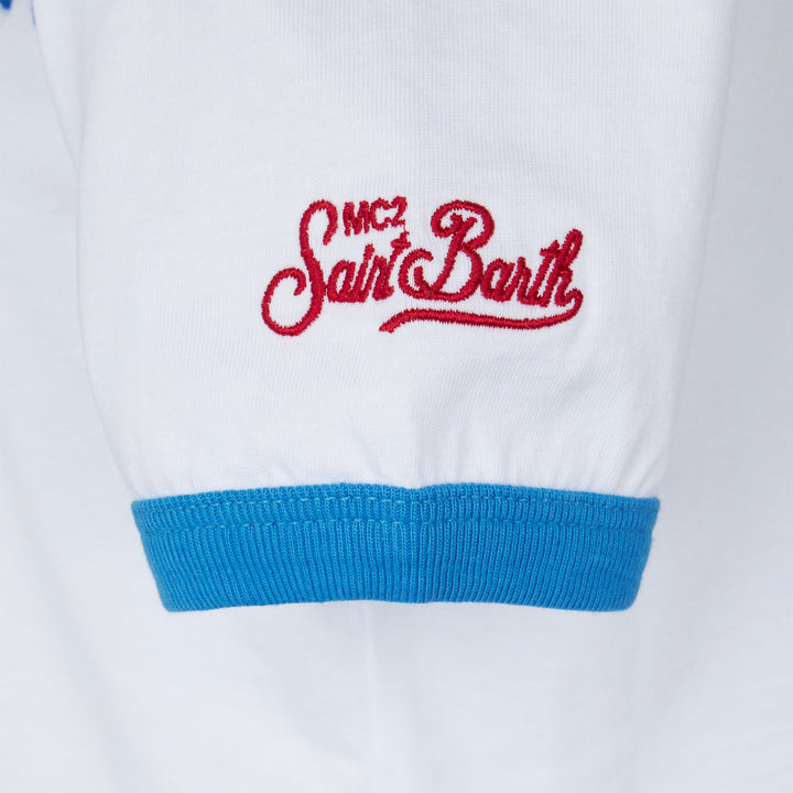 Boy cotton t-shirt with multicolor lettering - MC2 Saint Barth