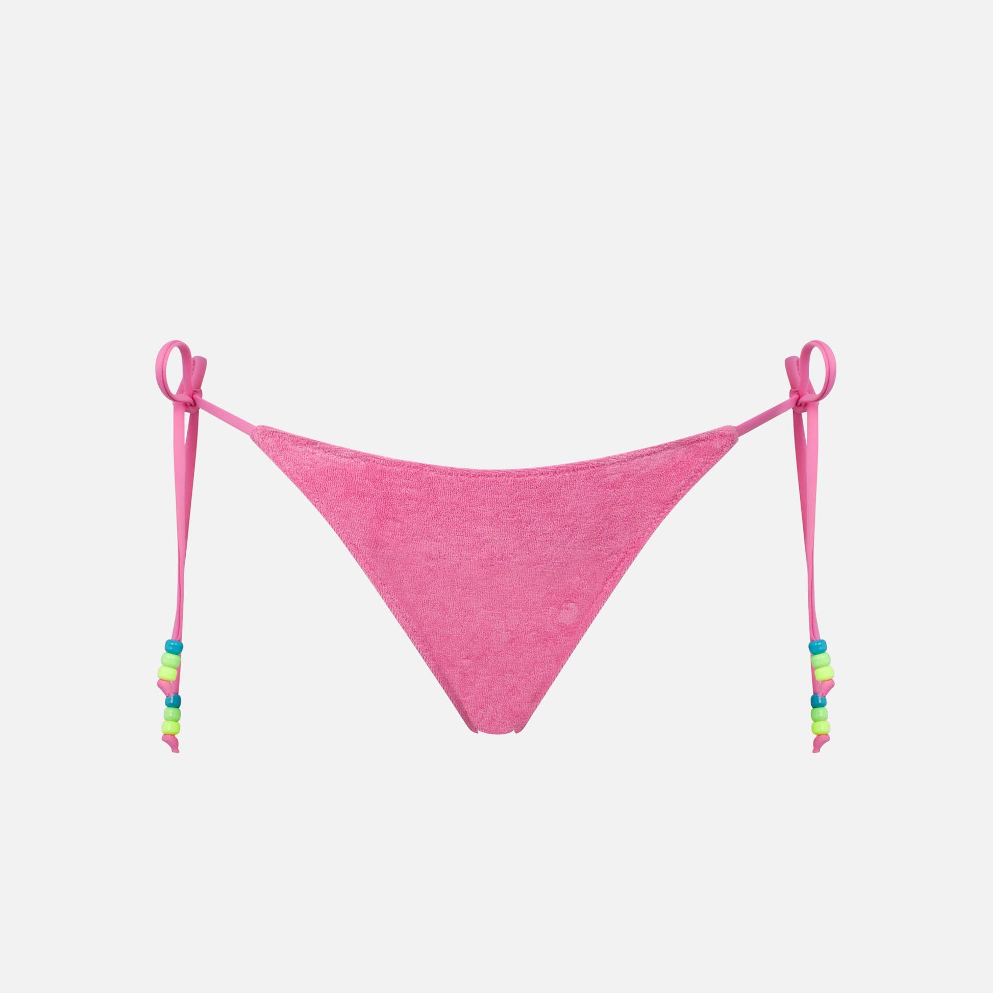 Woman pink terry swim briefs with side laces - MC2 Saint Barth