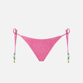 Woman pink terry swim briefs with side laces - MC2 Saint Barth