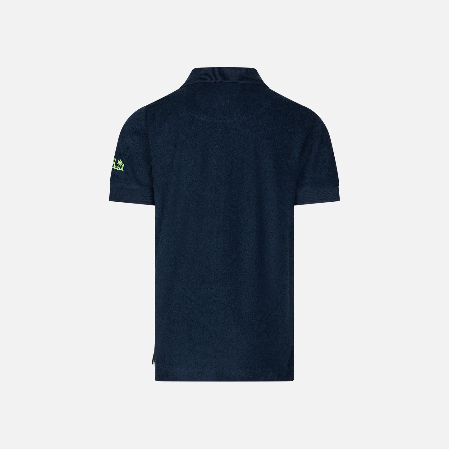 Boy blue terry polo with palm embroidery - MC2 Saint Barth
