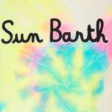 T-shirt da bambino con stampa tie dye e ricamo Sun Barth
