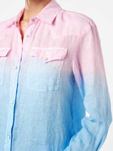 Damenshirt mit rosa und blauen Farbverläufen