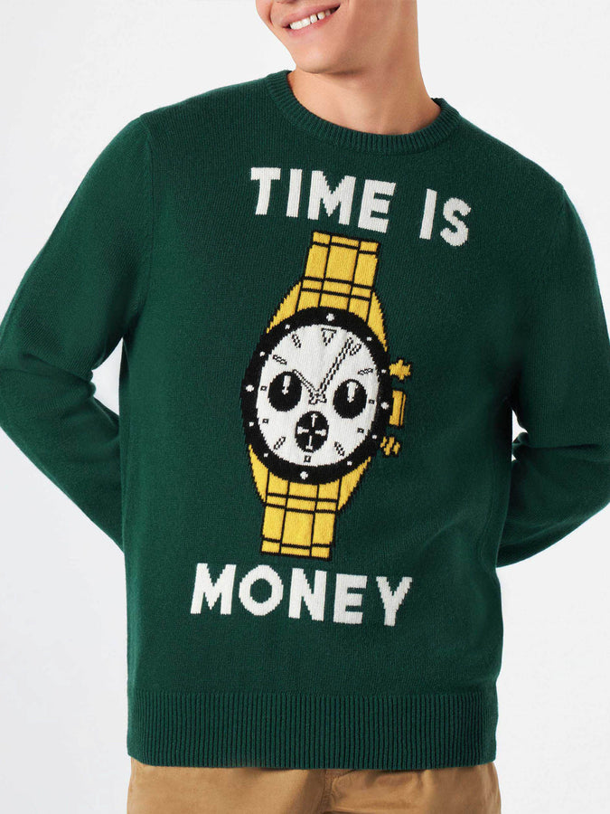 Mc2 Saint Barth Maglia da uomo con stampa Time is Money