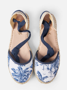 Flat espadrillas with toile de jouy print - MC2 Saint Barth