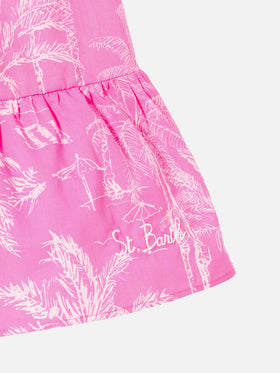 Girl dress with toile de jouy print - MC2 Saint Barth