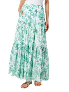 Woman cotton long skirt with jungle print - MC2 Saint Barth