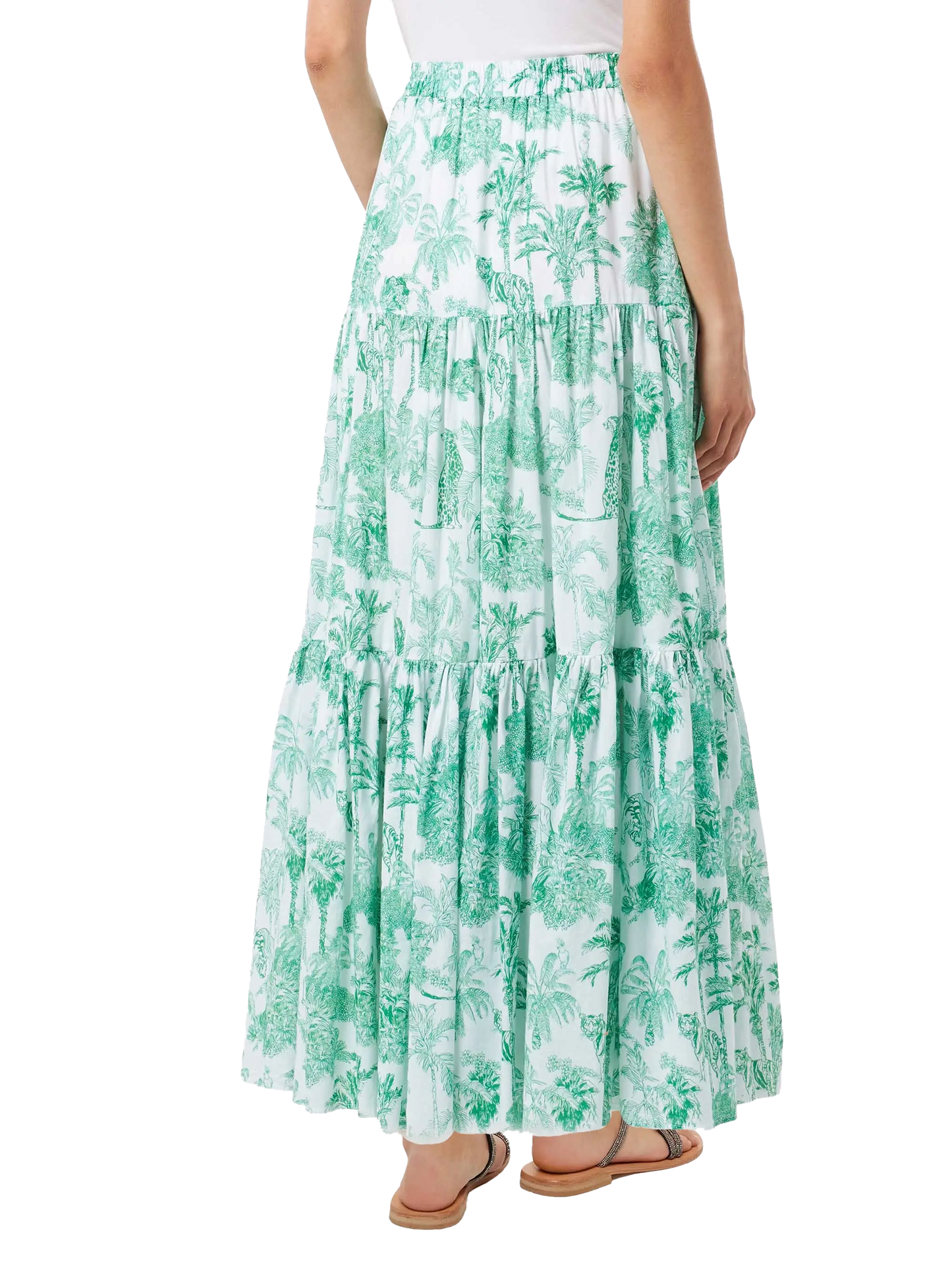 Woman cotton long skirt with jungle print - MC2 Saint Barth
