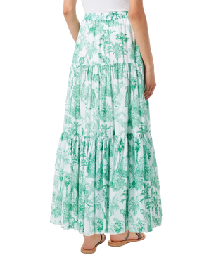 Woman cotton long skirt with jungle print - MC2 Saint Barth