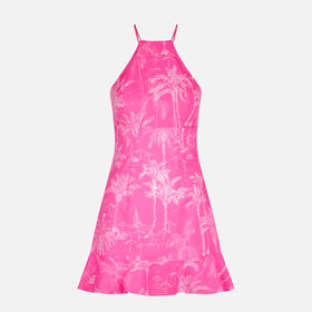 Fluo pink toile de jouy print slip dress Avrill - MC2 Saint Barth