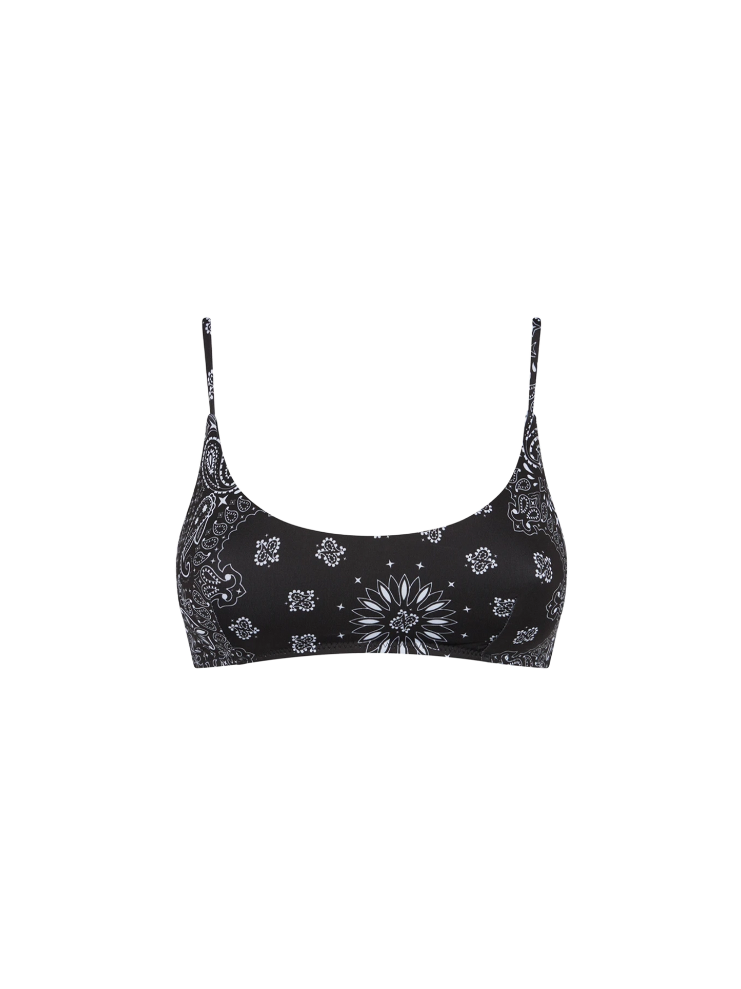 Woman black bralette swimsuit with bandanna pattern - MC2 Saint Barth