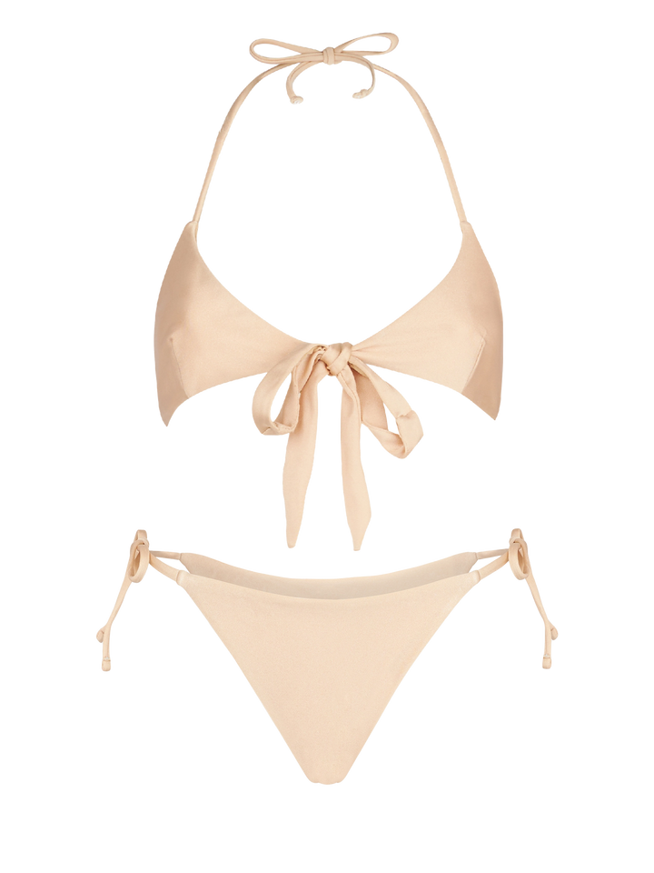 Woman shiny beige wrap triangle bikini - MC2 Saint Barth