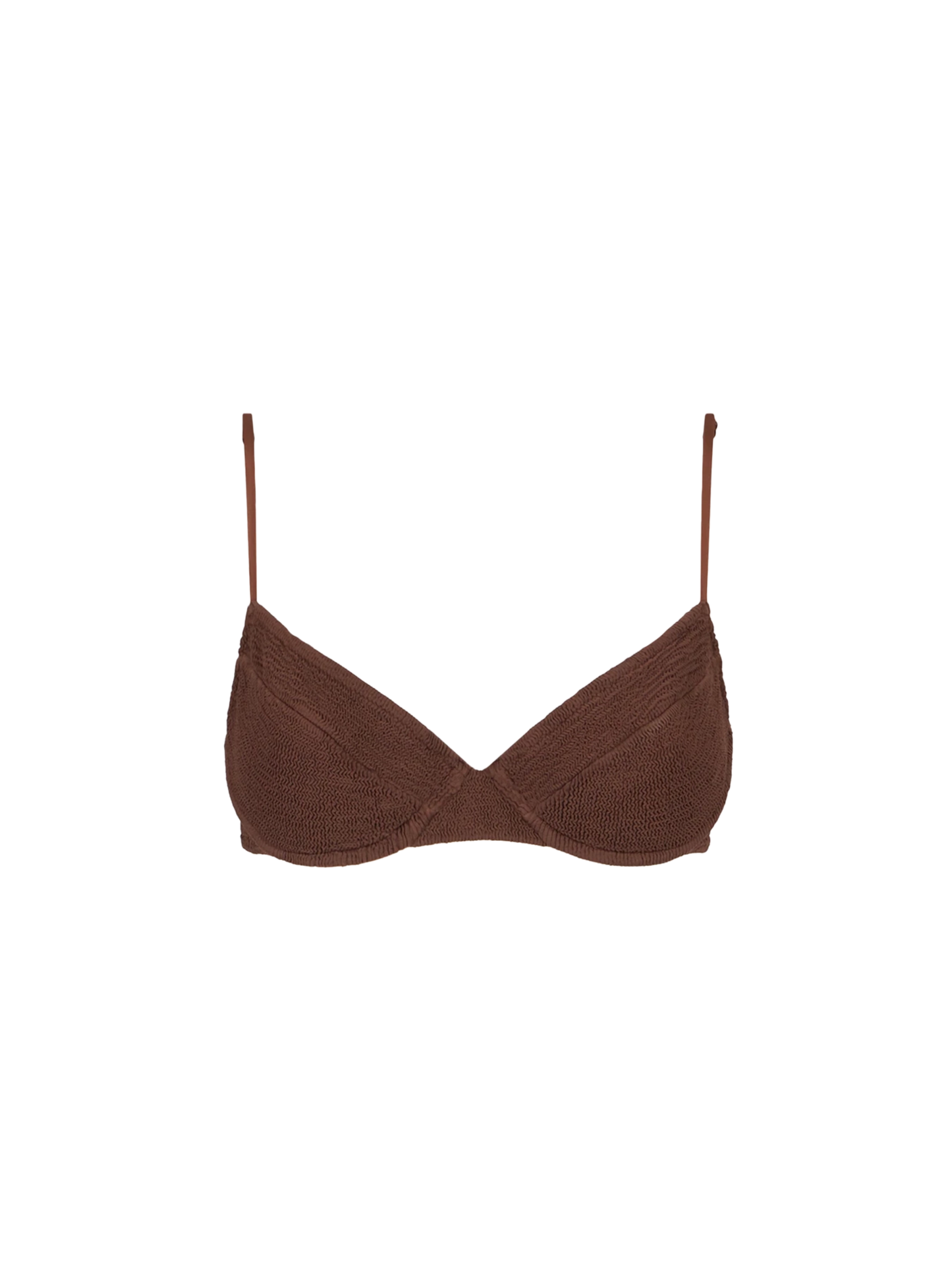 Woman brown crinkle underwired bralette swimsuit - MC2 Saint Barth