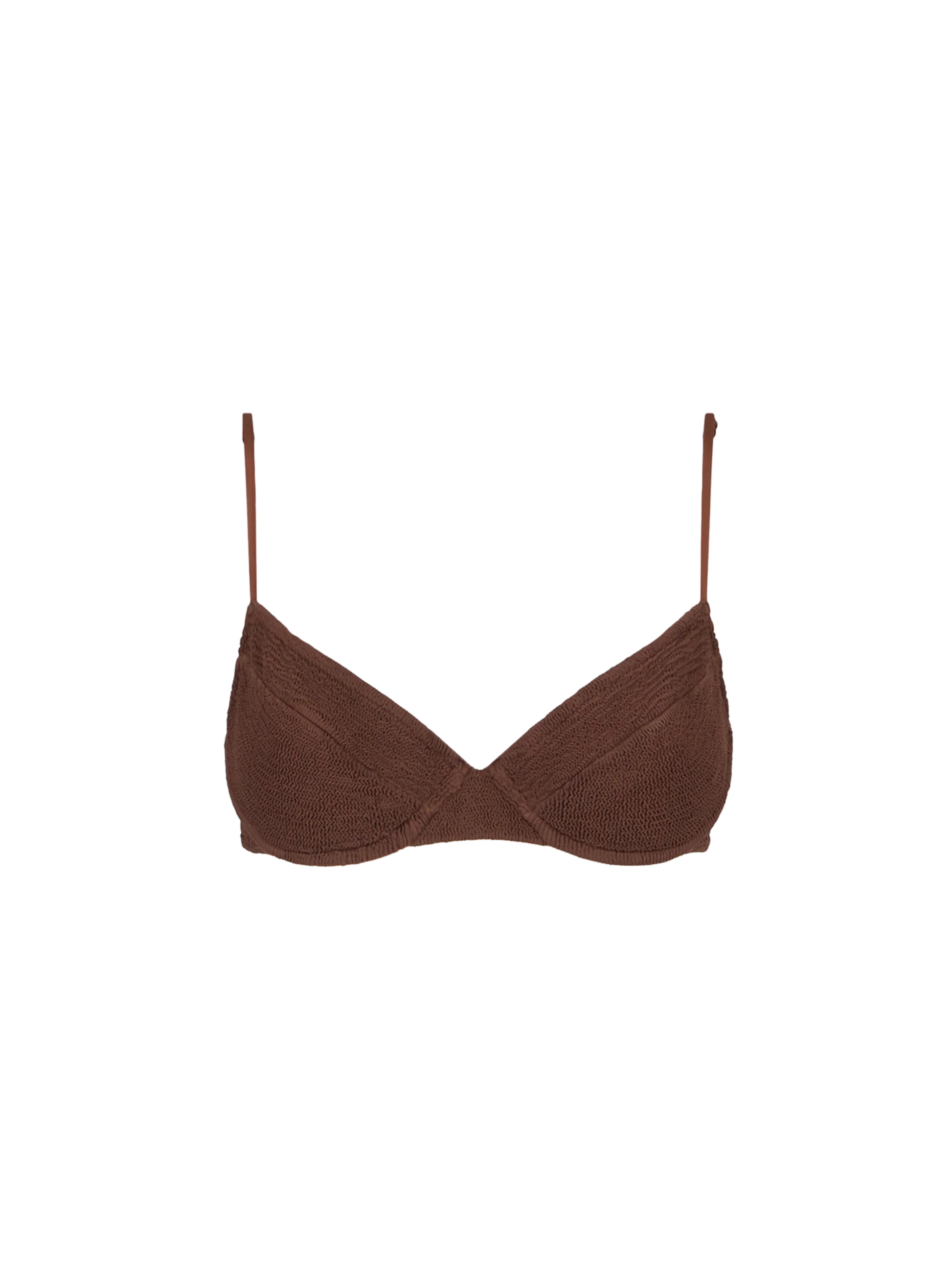 Woman brown crinkle underwired bralette swimsuit - MC2 Saint Barth
