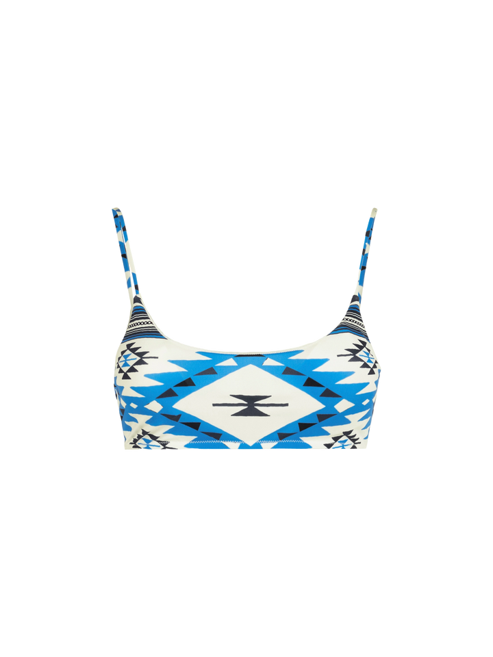 Damen-Bralette-Badeanzug mit Ikat-Print
