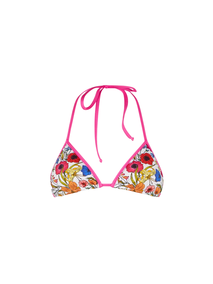 Top a triangolo donna con stampa fiori