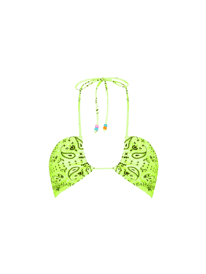 Fluo yellow bandanna bandeau top - MC2 Saint Barth