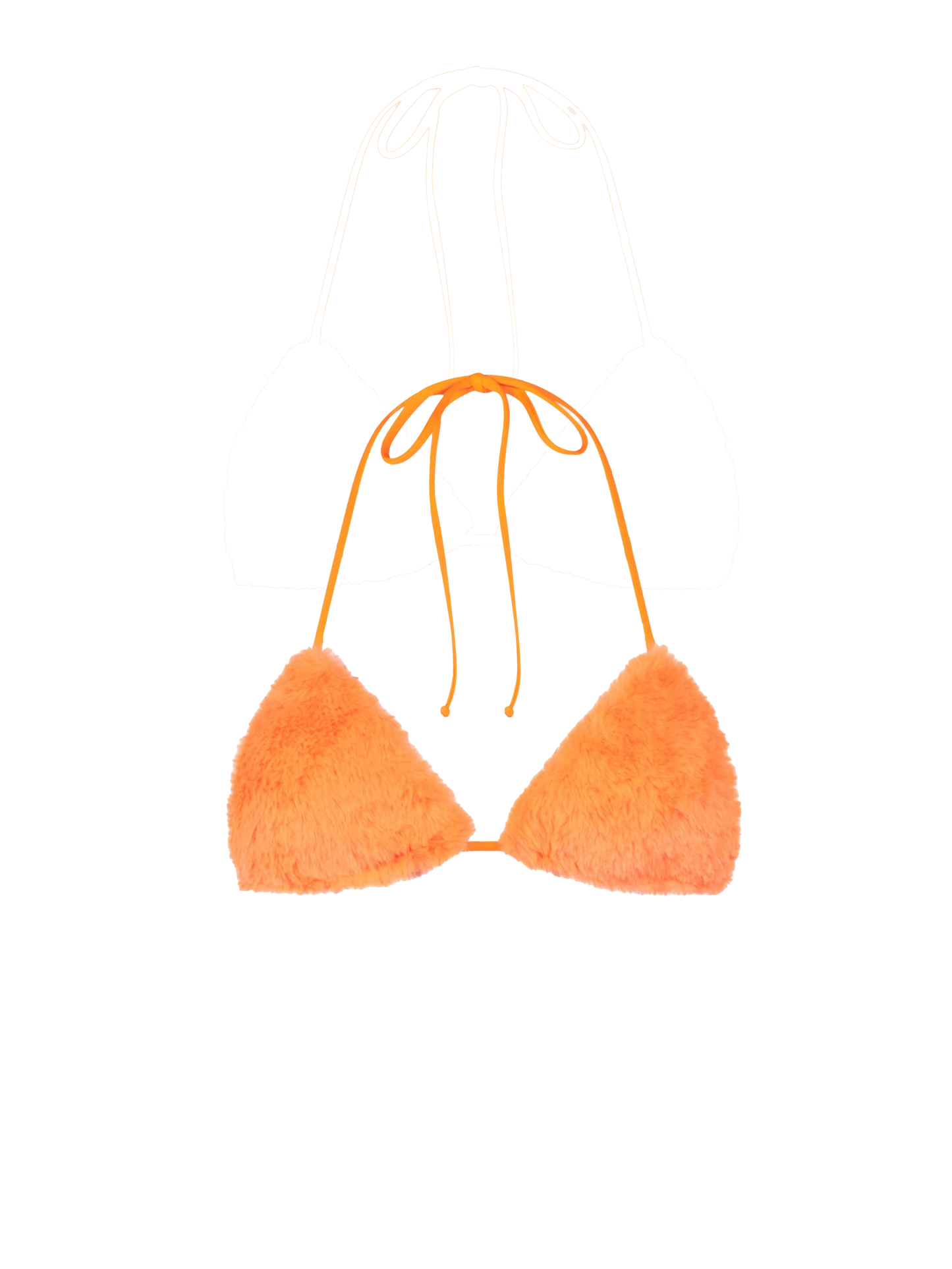 Woman orange fluo furry triangle top swimsuit - MC2 Saint Barth