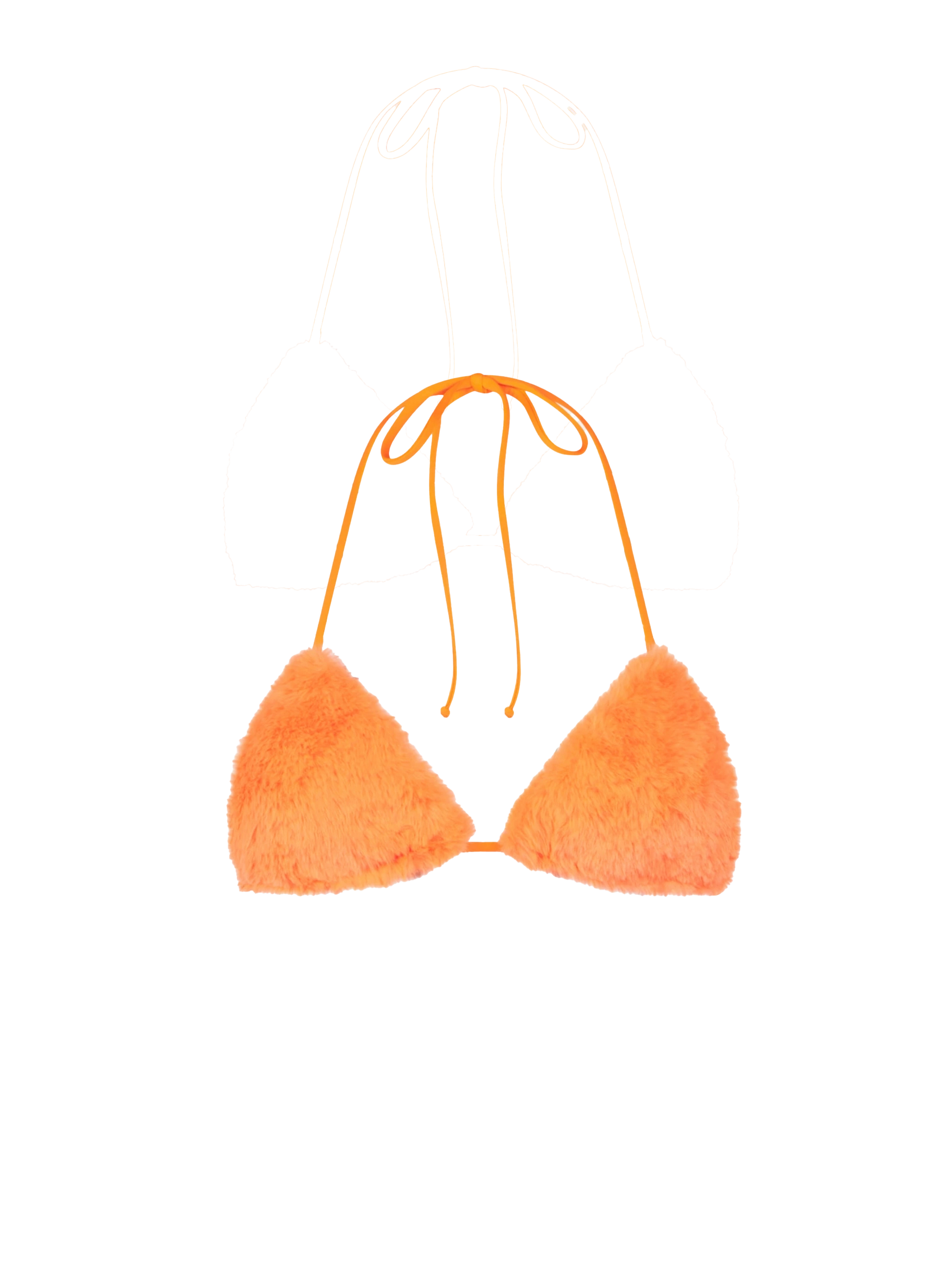 Woman orange fluo furry triangle top swimsuit - MC2 Saint Barth