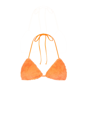 Woman orange fluo furry triangle top swimsuit - MC2 Saint Barth