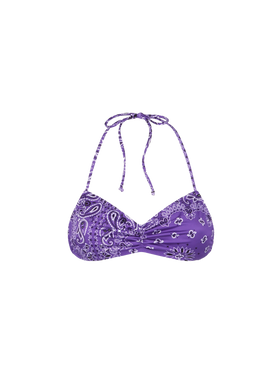 Woman bandeau top swimsuit with bandanna print - MC2 Saint Barth