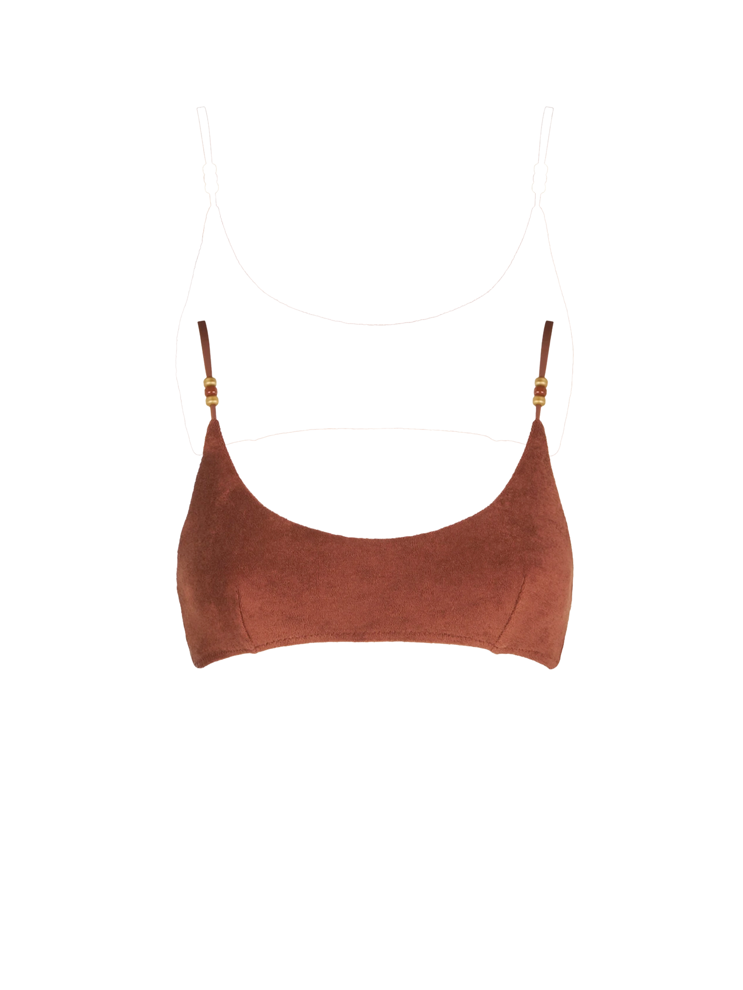 Woman brown terry bralette swimsuit with charms - MC2 Saint Barth