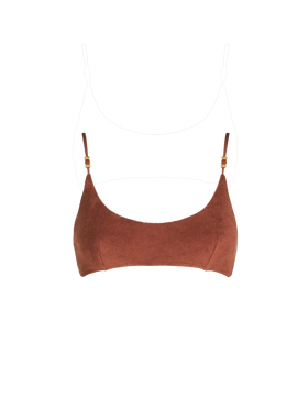 Woman brown terry bralette swimsuit with charms - MC2 Saint Barth