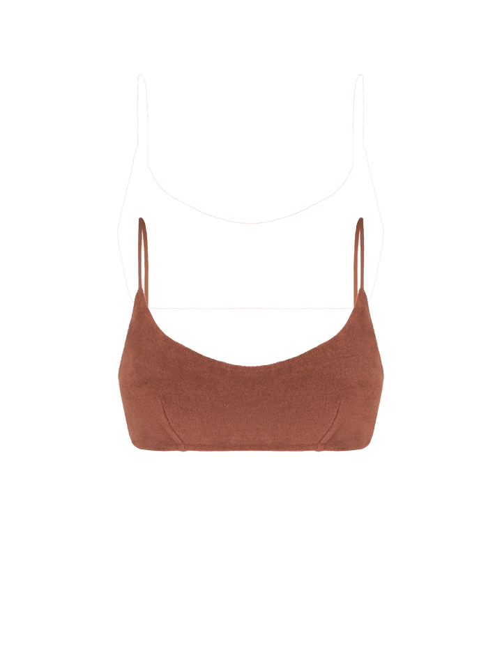 Costume da bagno bralette in spugna marrone