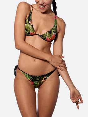 Woman triangle bikini with tropical ibiscus print - MC2 Saint Barth
