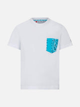 T-shirt da bambino con taschino stampato bandana