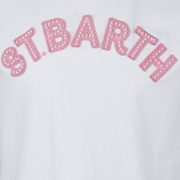 T-shirt da bambina con patch St. Barth