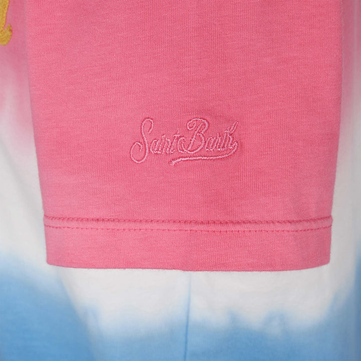 Girl tie dye t-shirt with St. Barth lettering - MC2 Saint Barth