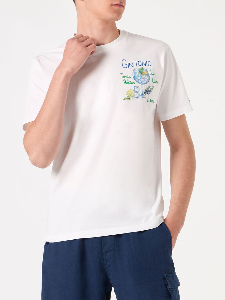 T-shirt da uomo in cotone con stampa Gin Tonic