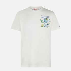 T-shirt da uomo in cotone con stampa Gin Tonic