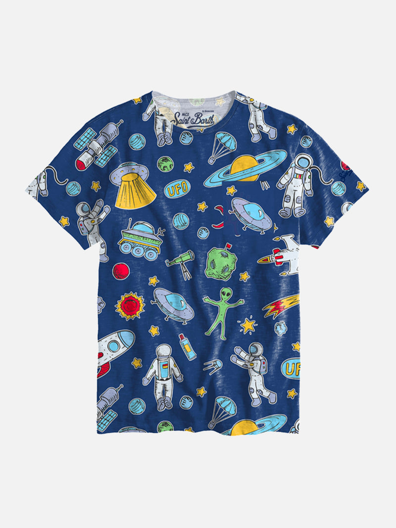 Jungen-T-Shirt mit Allover-Print „Space“.