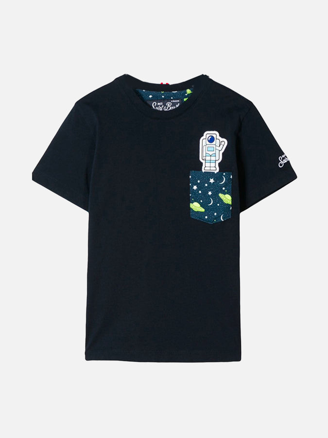 Mc2 Saint Barth T-shirt da bambino con taschino stampato astronauta